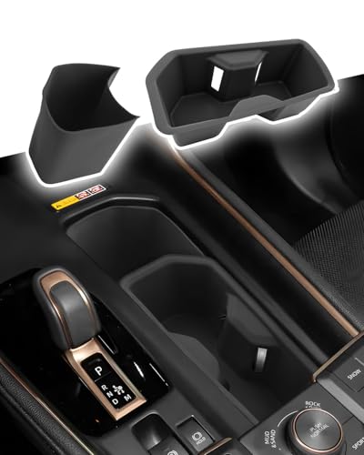 Image of CDEFG 2PCS for 2024 2025 2026 Toyota Grand Highlander Center Console Cup Holder Insert - Gearshift Side TPE Pocket Organizer Storage Box Accessories