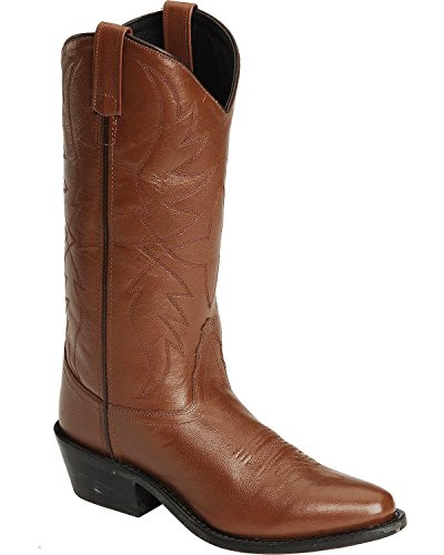 Old West Men's Smooth Leather Western Boot Medium Toe Tan 12 D(M) US