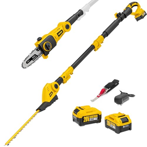 Alloyman 2-in-1 Cordless Telescopic Hedge Trimmer & Pole Saw