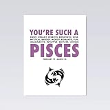 Quiplip Tarjeta de felicitación de Astrology Piscis, color blanco, paquete de 6