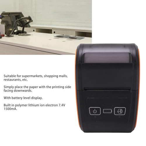 Image of Bluetooth Thermal Printer 58mm with 90mm / s Print Speed, Portable Receipt Printer with Bluetooth 5.0 and USB for Small Business and Retail Stores