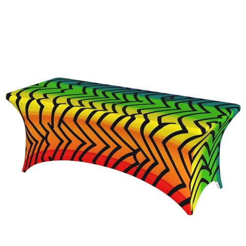 Nappe extensible en élasthanne de 1,8 m arc-en-ciel pour buffet