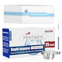 Fentanyl Test Strips 25 Pack Individual Pouches Rapid Response Fentanyl Testing Kit for Powder Pills Urine - 10ng/mL Cutoff FTS Test Strips