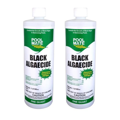 Pool Mate 1-Quart 2-Pack Concentrated Black Algaecide, Algaecide for Pool, Made in USA