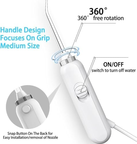 Hydropulseur de dents rechargeable Fessional portable avec jet d'eau réglable - 6