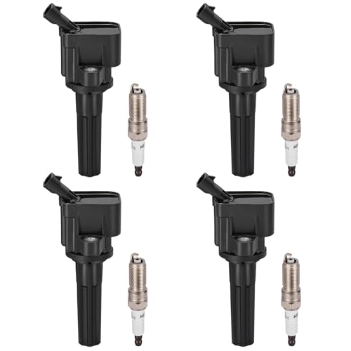 Image of BDFHYK Ignition Coil Pack UF497 and Iridium Spark Plug 5019 Compatible with Chevrolet Colorado 2007-2012 GMC Canyon 2007-2012 2.9L l4 Chevy Oem Coil Pack Coil for GMC 12629472 C1558 Set of 4