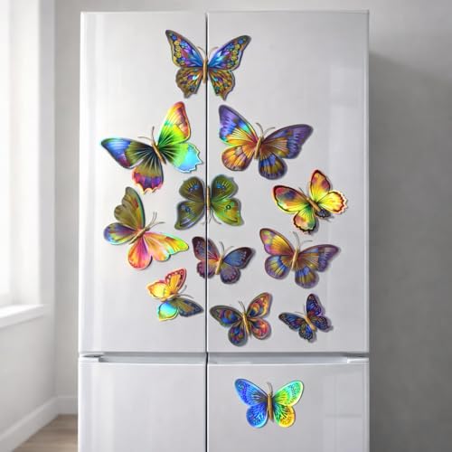 Image of Rangoli 3D Multicolor Butterfly Wall Stickers with Magnet | Removable Self Adhesive Wall Decor for Living Room, Bedroom, Kids Room | Wall & Iron Surface Decoration. Design-24
