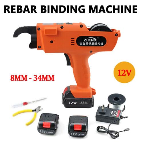 Macchina automatica Rebar Tying Machine Legatrice per calcestruzzo armato con linea a batteria per legare filo metallico+linea Legatrice di rinforzo 12V 8-34mm arancione