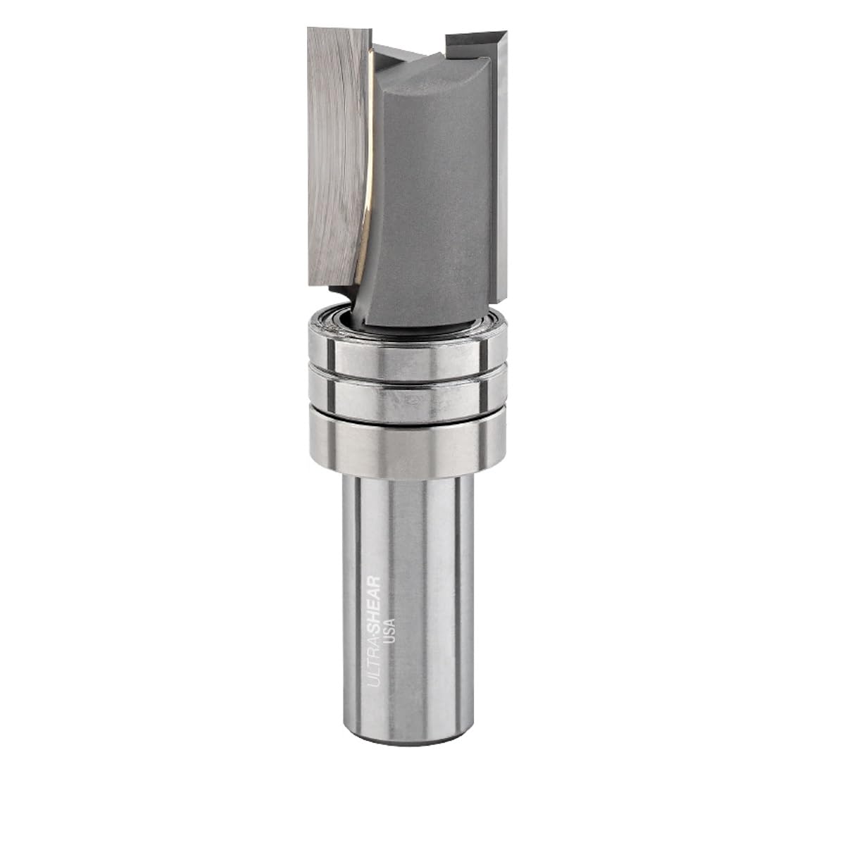 Template Pattern Flush Trim Router Bits, 1/2 SH, 3/4 CD, 1-1/2 CL, 2 FL, Dual Bearings, Carbide Tipped, USA Made - US57515TP