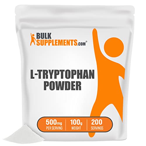 Bulksupplements.com L-Tryptophan Powder - Amino Acids Supplement For Mood Support - 500Mg Of L-Tryptophan Powder Per Serving, 200 Servings - Unflavored, Gluten Free (100 Grams - 3.5 Oz) #TOP15