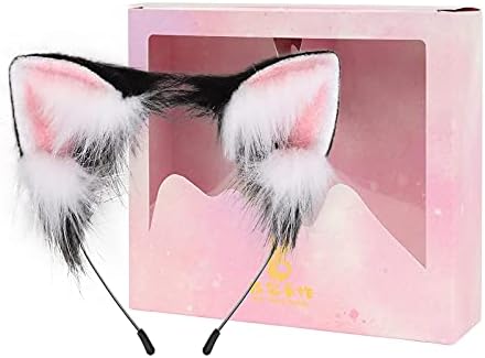 Cat Fox Wolf Ears Cosplay Long Fur Hair Headband Wolf Animal Anime Halloween Cosplay Costume for Girls
