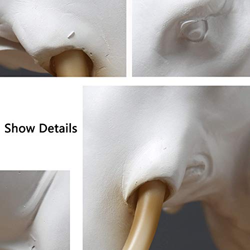 Wsimei Elephant Bookends For Shelves Decorative, Animal Statue Decorations Bookshelves For Bedroom, Crafts Desktop Ornaments,White #TOP3