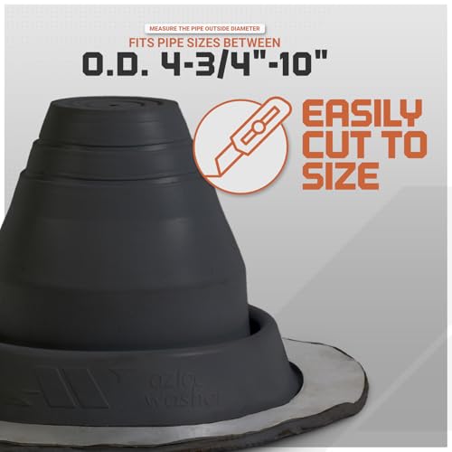 Image of Fasteners Plus #1 Round EPDM Metal Roof Pipe Flashing Boot (Fits 1 /4 inch - 2-1 /2 inch Pipe OD), Black