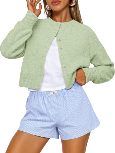 Trendy Queen Cropped Cardigan Sweaters for Women Lightweight Y2k Fall