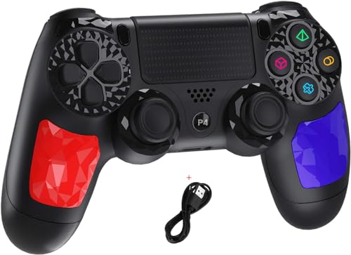 Controlador Inalámbrico para Ps-4, Mando para Ps-4, Controlador de Juego Compatible con Ps-4/Pro/Slim/PC, Giroscopio de tres ejes incorporado y acelerómetro de tres ejes, 600 mAh Dura 6-8 horas
