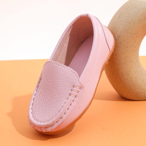 LONSOEN Toddler Little Kid Boys Girls Soft Slip On Loafers Dress Flat Shoes4