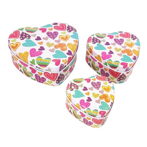 Kit 3 latinhas decorativas porta joias porta treco porta objeto estampadas coração amor namorada lem