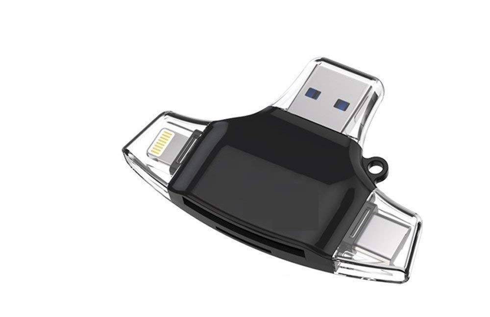 LipiWorld® 4in1 OTG Card Reader Lightning Type C Micro USB USB Card Reader Like Iflash Idisk for Micro USB SDHC Lightning Flash Drive (B08VRFS6BY) Amazon Price History, Amazon Price Tracker