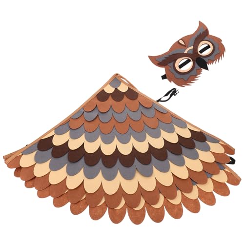 HONITANO Disfraz de Búho Alas de Fieltro Suave Tamaño Infantil Diseño Realista en Colores Vibrantes Adecuado para Halloween Fiestas Temáticas y Juegos Creativos