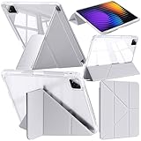 Plusieurs angles de vue 6 en 1 modes d'utilisation : cet étui a une couverture avant en forme de Y à trois volets, habilement pliée pour former une structure multi-support, qui peut prendre en charge le mode écran horizontal pour regarder des films, l'écran vertical pour brosser la vidéo pour lire des romans pour libérer vos mains, et le mode plat peut être tapé, dessiner, prendre des notes