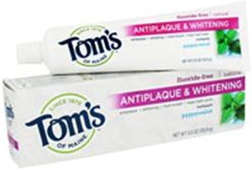Tom's of Maine Tom's of Main Antiplaque & Whitening Fluoride Free Peppermint Toothpaste 5.50 oz (Pack of 12)