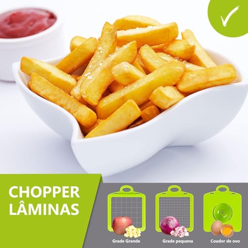Cortador e Fatiador 13 em 1 para Alimentos Frutas e Legumes – Multifuncional com Lâminas de Aço Inox