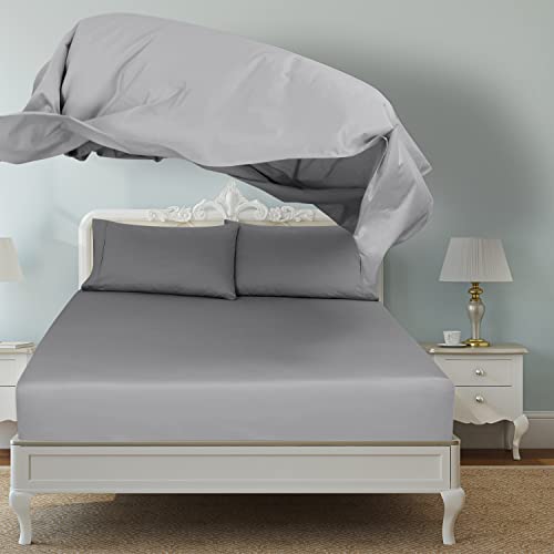 Royale Linens 2 Pack Bulk Flat Sheet Set - Top Sheets - Soft 1800 Microfiber - Wrinkle & Stain Resistant - for Hotel, Massage Table, Hospital, Dorm - Twin Flat Sheet Sold Separately (Twin, Silver) - Thumbnail 3