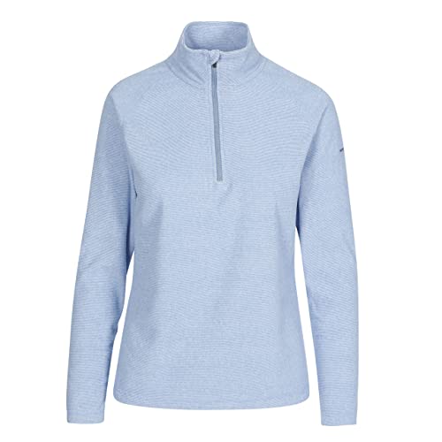 Trespass Womens Fleece Jacket Meadows-Striped Catatonic, Anti-Pilling, Brushed Back, 1/2 Neck Zip, Contrast Trims, Knitted, 100% Polyester Denim Blue
