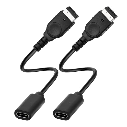 GBA SP to USB C Adapter, USB Type C Adapter for Nintendo DS Original and Gameboy Advance GBA SP Consoles Charging Cable, 2 Pack