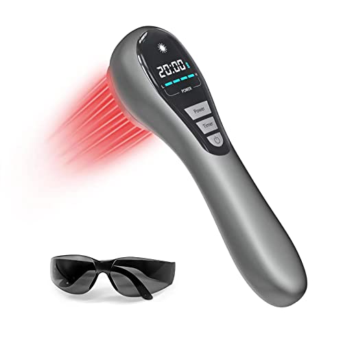 Red Light Therapy Device For Body Joint And Muscle Pain Relief, Infrared Light Therapy Cold Therapy Machine, Hand Held Therapy Device For Human/Pets (3X808Nm +14X650Nm)- Iron Grey #TOP10