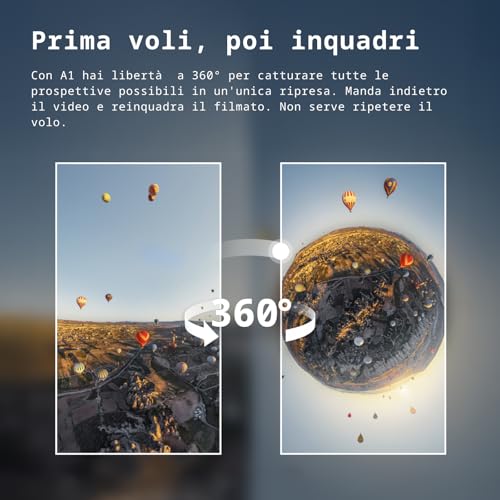 Antigravity A1 Pack Explorer (3 Batterie) – Drone 360 8K Immersivo, Punta E Vola, Anticollisione, 249 G E Pieghevole, Deep Track, Ritorno Automatico, Fino A 10 Km, Editing Automatico - 5
