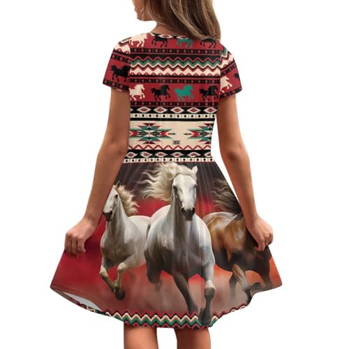 Girls Party Dresses Summer Flower Dresses for Kids Beach Party Dress Children Casual Short Sleeve Skater Dress4