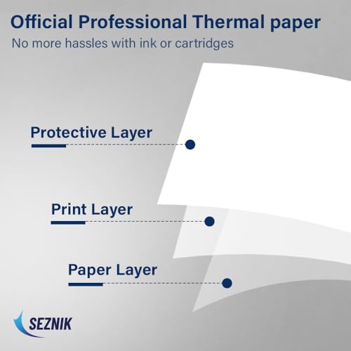 Image of Seznik A4 Thermal Paper Roll, 210 x Φ30mm, 2 Rolls, 8 Inch Paper for Portable Thermal Printer