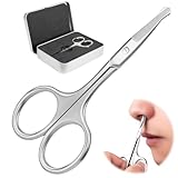 leruiyezs Nasenhaarschere Edelstahl Mit Runder Spitze Zum Sicherem Schneiden Von Nasen-, Ohren- Und...