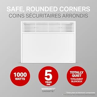 Stelpro SOR2002WCW Convecteur haut de gamme, 2000 W, 240 volts, 35 1/4" x 17 7/8", contrôlé par thermostat mural (vendu séparément), série ORLEANS – Élévation rapide de la température, élégant et
