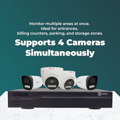 Image of Trueview 4 Channel CCTV DVR | Supports Up to 5MP Cameras | H.265 5-in-1 Digital Video Recorder | Full HD HDMI & VGA Output | Remote Viewing on Android, iOS & PC | Supports Up to 6TB Storage
