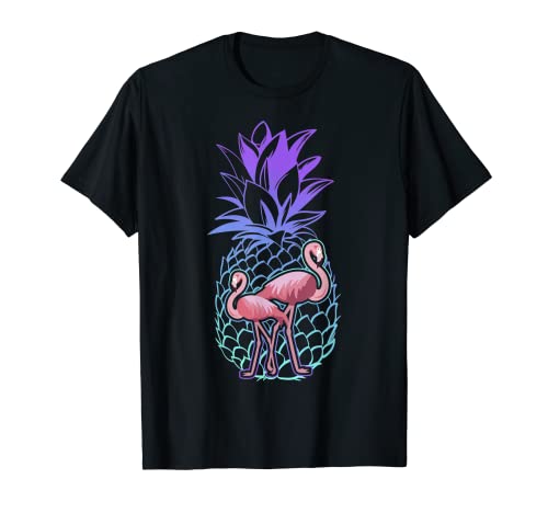 Linda idea de diseño de regalo de piña flamenco Camiseta