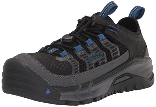 KEEN Utility Men's Birmingham Low Height Composite Toe Athletic Work Sneakers, Magnet/Bright Cobalt, 10.5