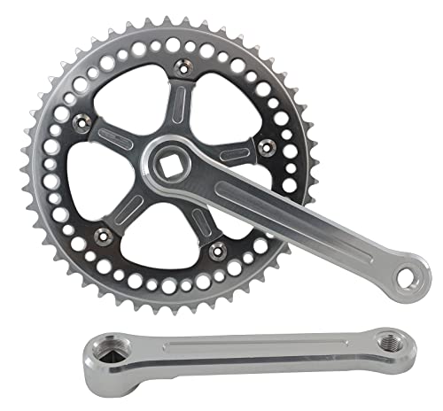 WEERAS Fixed Gear Bicycle Crankset Single Speed 48T 130BCD 170mm Upgraded Material, Fully CNC Grinding
