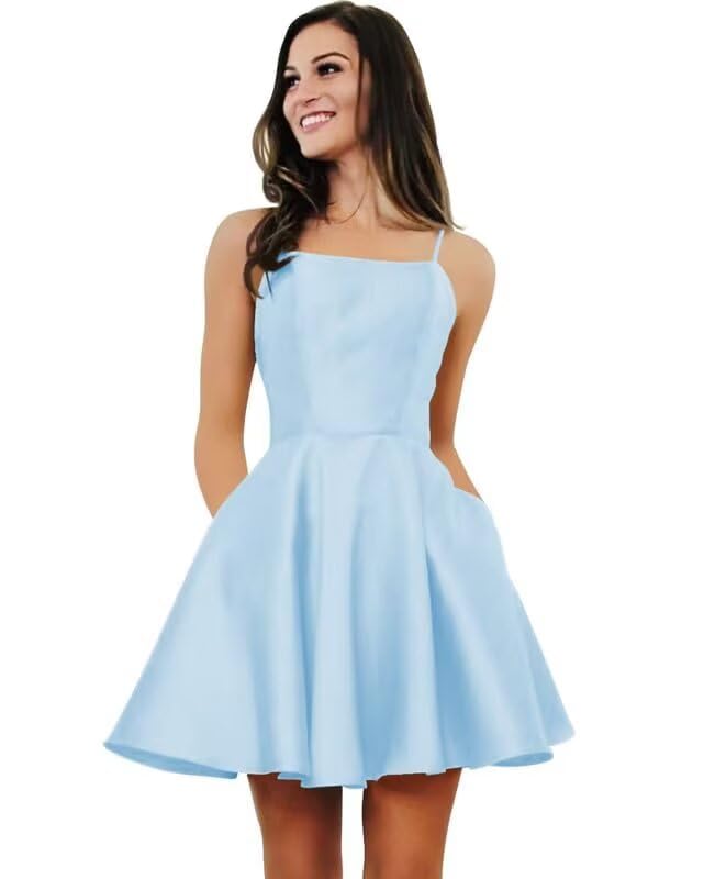 sachin and babi light blue dress Amazon.com: Falsery Short Satin Homecoming Dresses with Pockets for Teens  Spaghetti Straps Prom Dress for Women 2026 Baby Blue : Clothing, Shoes &  Jewelry