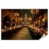 islandburner XXL Bild Poster Großer Saal: Wandbild eines Langen Tisches, stimmungsvoll im Kerzenlicht Speisesaal Eventlocation/Veranstaltungsort