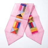 Korean Patchwork Table Runner – Traditional Bojagi Pattern Decorative Table Runner, Lightweight Dining Table & Home Décor Accent for Living Room or Kitchen (Light Pink,Pastel Pink)