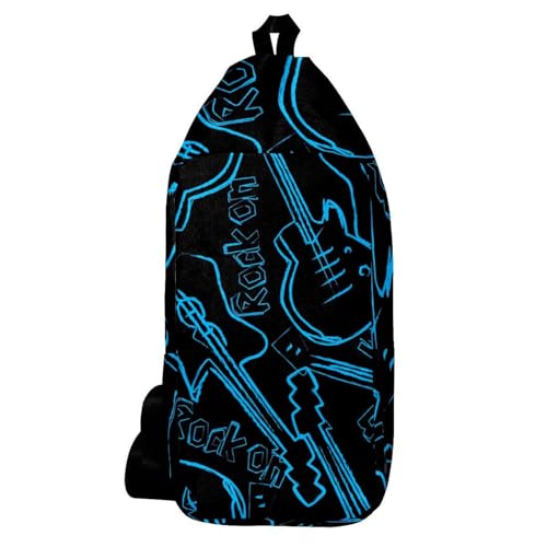 Sac à dos à bandoulière homme femme Rock Guitars petit sac poitrine multicolore