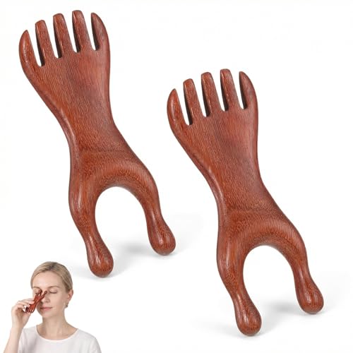 2 Pack Sandalwood Scarab Acupressure Tool - 5 Claw Wooden