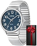 CIVO Reloj Hombre Inoxidable Elegante: Esfera Grande Impermeable Analogico Relojes - Deportivos Negocio Classico Regalo