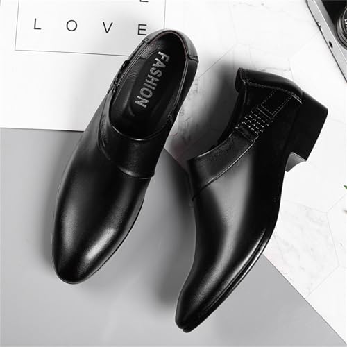 Men's Strap Slip on Dress Loafers Shoes Business Formal Tuxedo Leather Shoes Prom Dress Shoes3