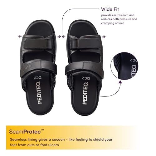 Image of DC2 Auckland Diabetic Sandals for Men | Neuropathy Footwear | High Adjustability | Wide Fit | Seamless Lining | Genuine Leather Sandals