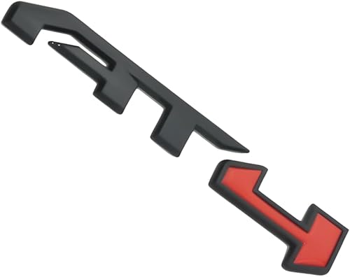Emblemas de insignia AT4, 1 pieza en negro brillante y rojo para GMC Yukon, Sierra y Canyon 2021-2023, apto para portón trasero, compatible con