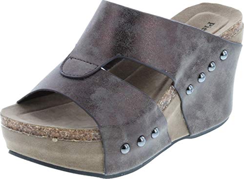 Pierre Dumas Women's Hester-7 Studded Platform Wedge Sandals,Bronze,9 #TOP20