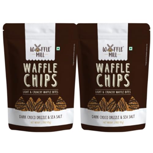 Image of Waffle Mill - Waffle Chips - Dark Choco Drizzle and Sea Salt - Pack of 2-160gm